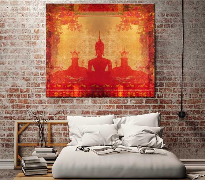 Lägenhetsinredning - Andlig buddhistisk canvastavla