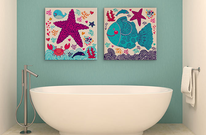 Canvas Painting Ideas - Bathroom
