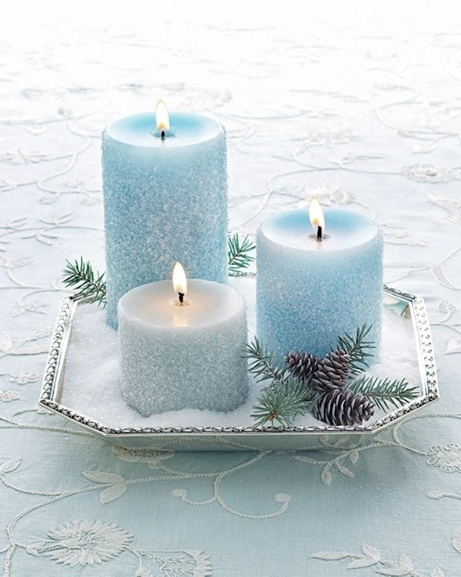 Christmas Decoration Ideas - Blue Candles