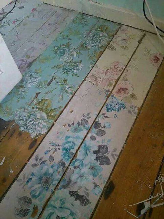 Shabby Chic Flower Floorboards