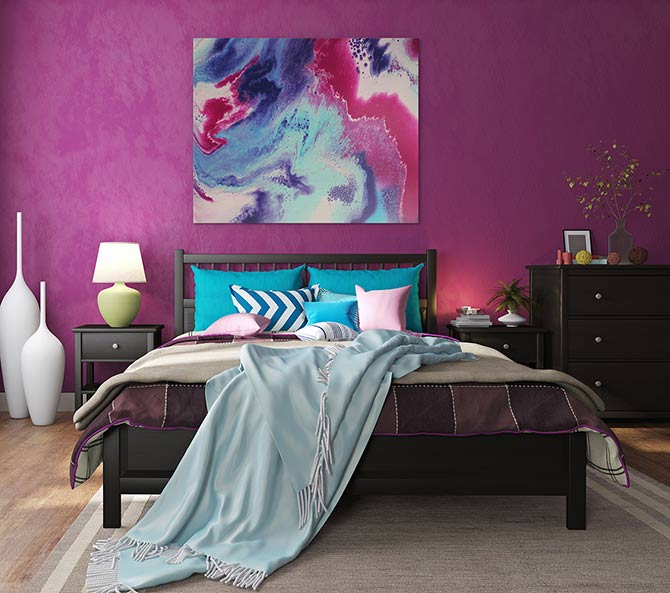 Bedroom Interior Design Abstract Prints