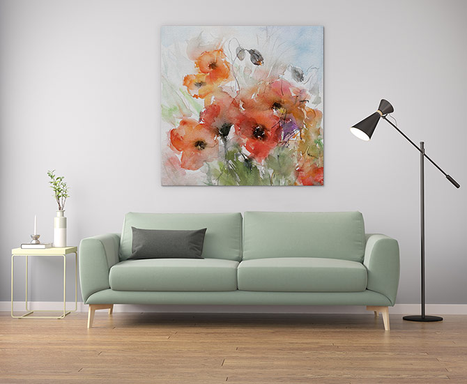 Watercolour Painting Ideas - Poppies